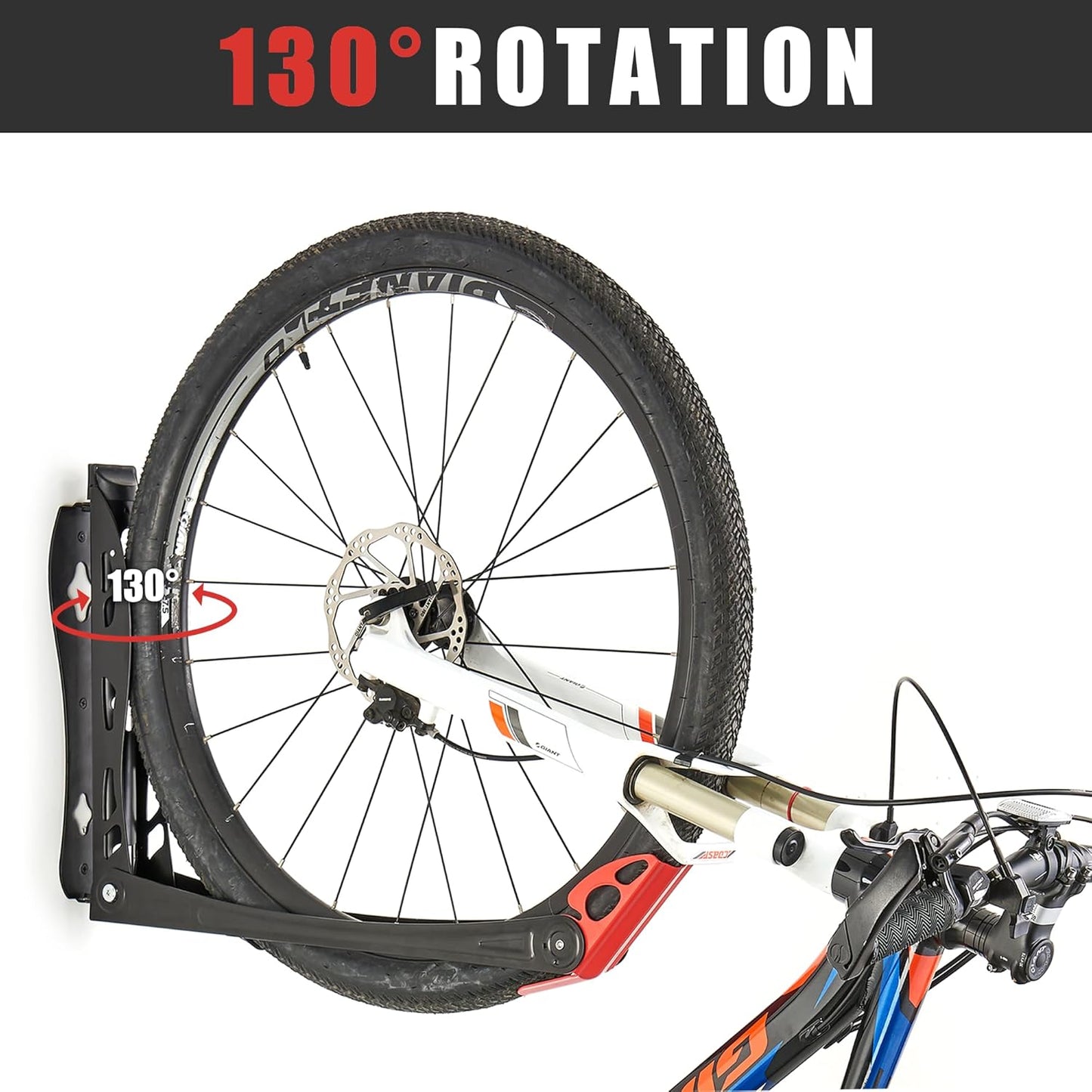 Wallmaster BIKEPAL Swivel Bike Rack, Wall Mounted Vertical Bike Storage Hanger, Space Saving for Home and Garage, 4 Pack