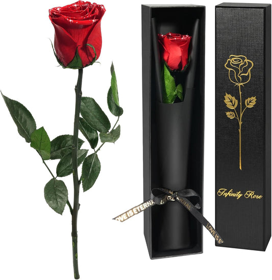 Yamonic Preserved Flower Rose Birthday Gifts for Women, Mothers Day Rose Flowers Gifts for Mom, Real Flower for Women, Grandma, Wife, Girlfriend Gifts for Christmas, Valentine's Day