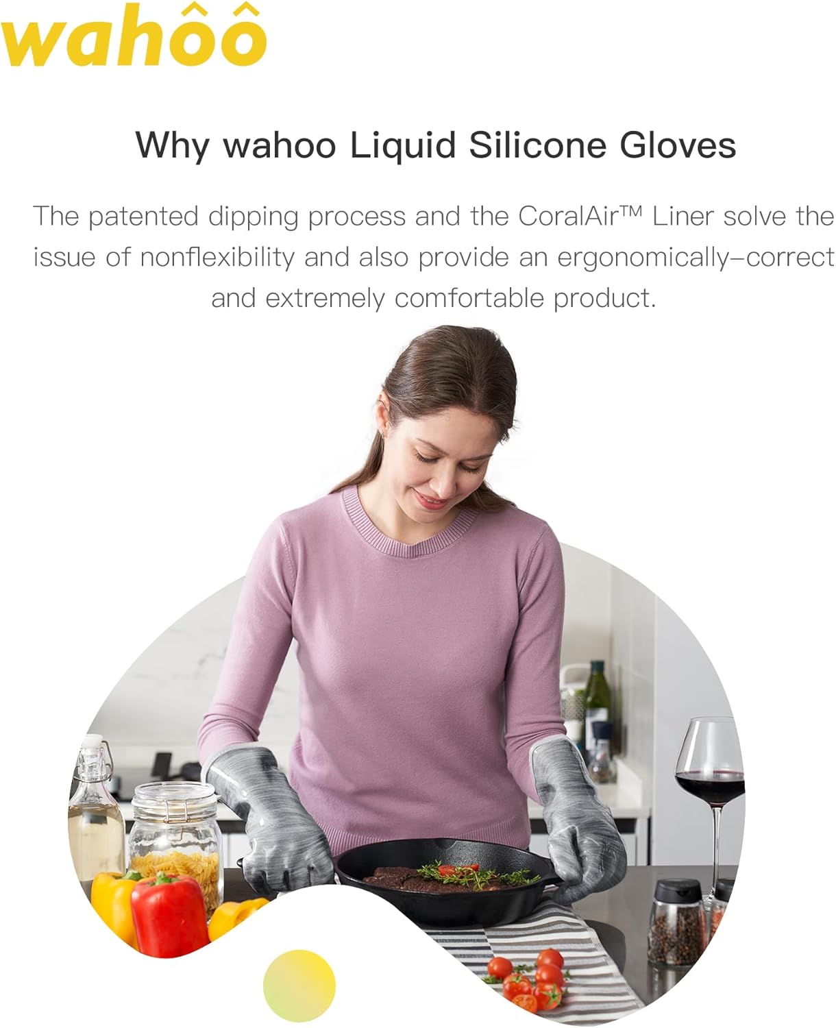 wahoo Liquid Silicone Smoker Oven Gloves, Food-Contact Grade, Heat Resistant Gloves for Cooking, Grilling, Baking, Black, XXL/11