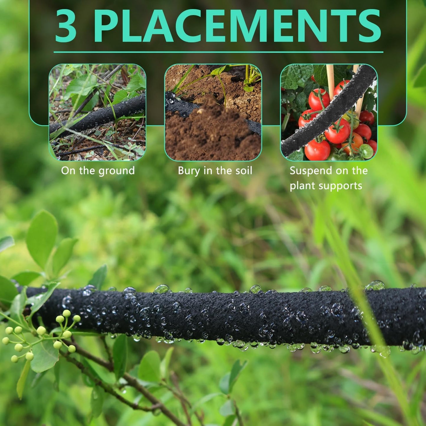 1/2’’ Soaker Hose 100 Ft for Garden Beds, Heavy Duty Soaker Hoses for Garden 100 Ft for Water Saving, DIY Garden Soaker Hose 100 Ft Drip Hoses with Kit for Hose Irrigation System (100 feet)