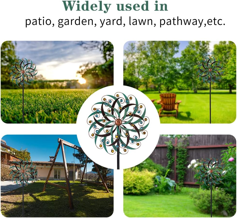 VEWOGARDEN 20" Dia Large Wind Spinner, Outdoor Metal Windmill Spinner - Yard Art Spinner Wind Catchers Sculpture for Patio, Lawn & Garden Decor