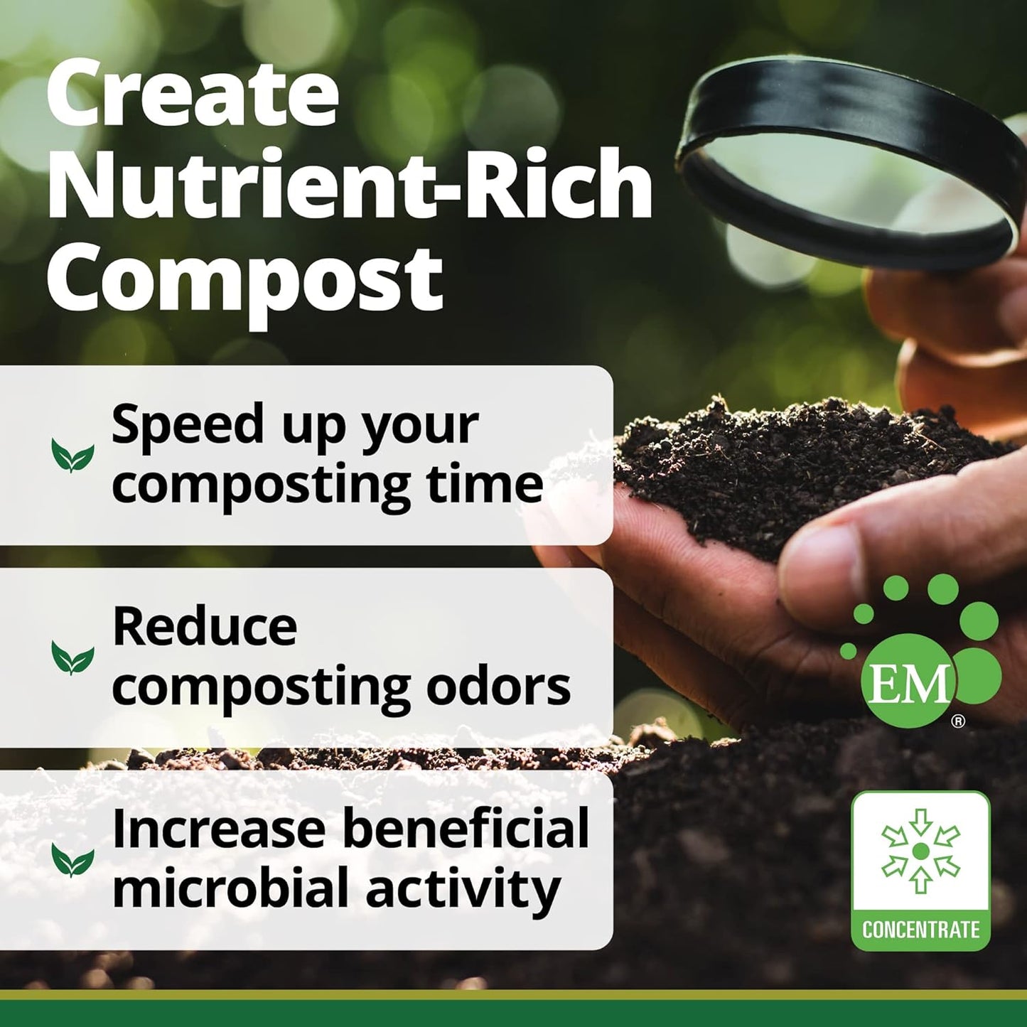 TeraGanix Compost Accelerator (1 Bottle = 11 Gallons), Reduce Odors, Liquid Compost Starter Concentrate, Reduce Composting Time, USDA Organic, 1 Pint (16 fl oz)