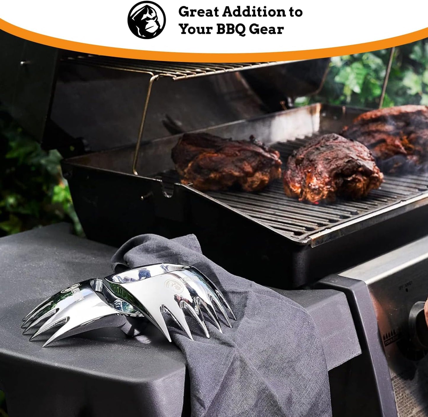 Meat Claws Meat Shredder for BBQ - Perfectly Shredded Meat, These Are The Meat Claws You Need - Best Pulled Pork Shredder Claw x 2 For Barbecue, Smoker, Grill (Solid Metal) - Lumora Garden