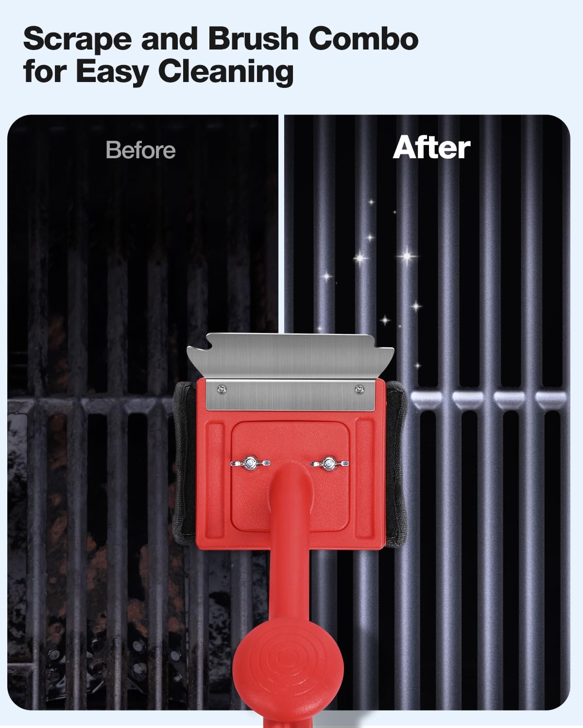 Grill Brush Bristle Free(Fire-Resistant Fabric),Replaceable BBQ Cleaning Head,Safe Replacement Cleaning Pad for Cast Iron or Stainless-Steel Grates (No Handle)