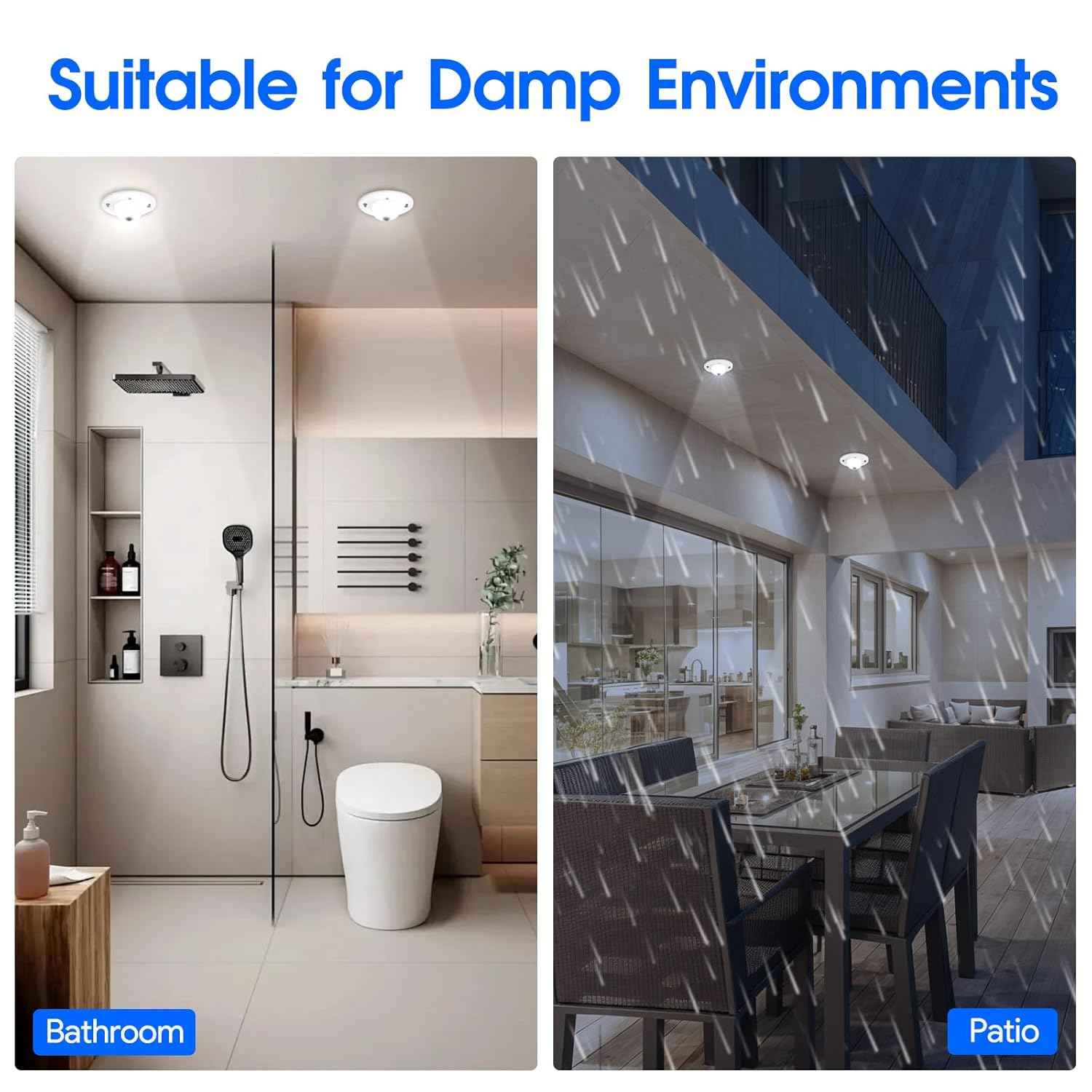 Energetic 4.7 Inch Motion Sensor Closet Ceiling Lights, LED Under Cabinet Lights Wired, Flush Mount Ceiling Lighting Fixtures for Bedroom, Kitchen, Hallway, Wet Location, 120V, 5000K, White, 1 Pack