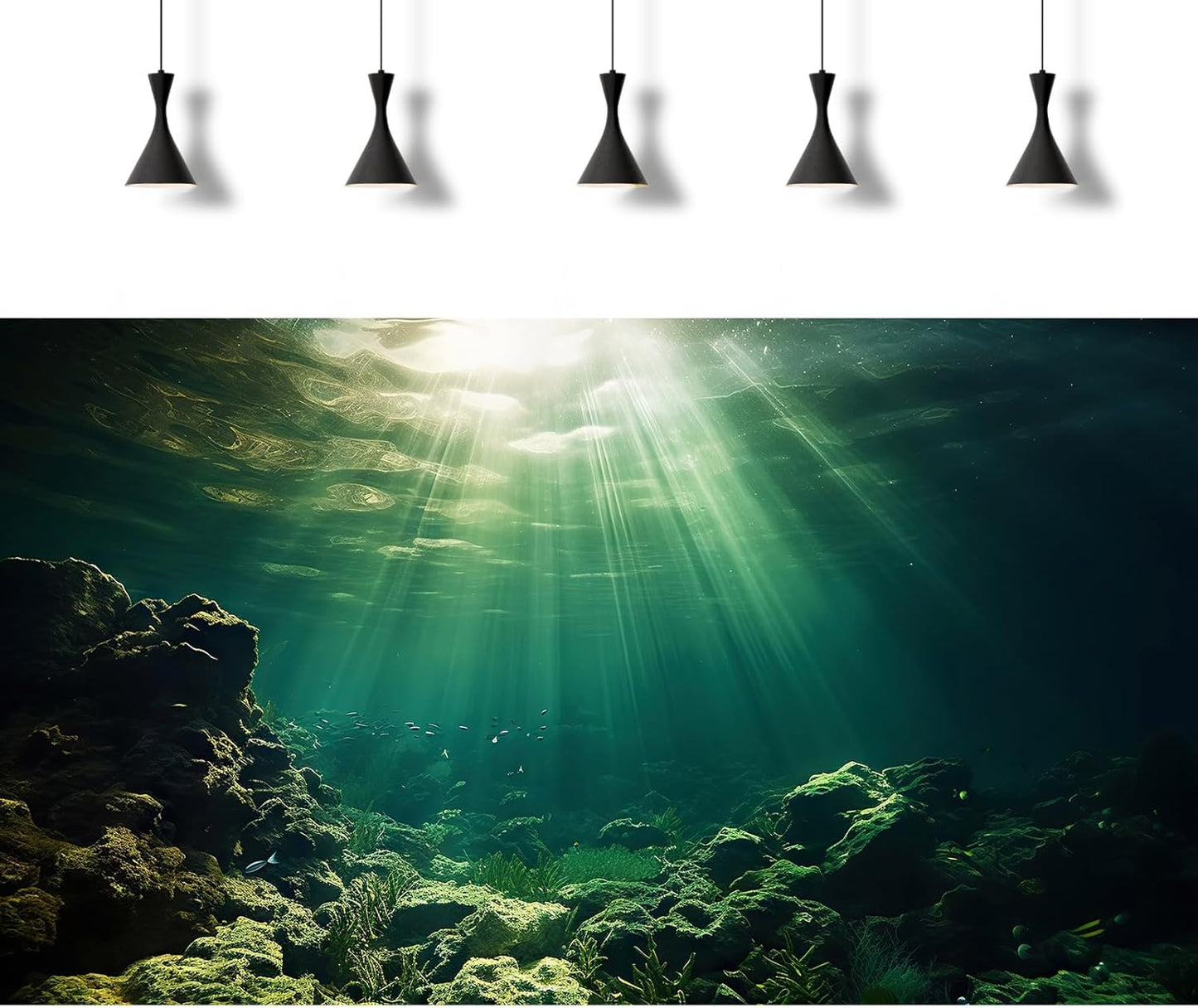 Under The Sea Aquarium Background Underwater Fish Tank Background Ocean Floor Rock Cave Sunray Terrarium Backgrounds Tropical Fish Ocean World Aquarium Reptile Tank Backgrounds 24x12in