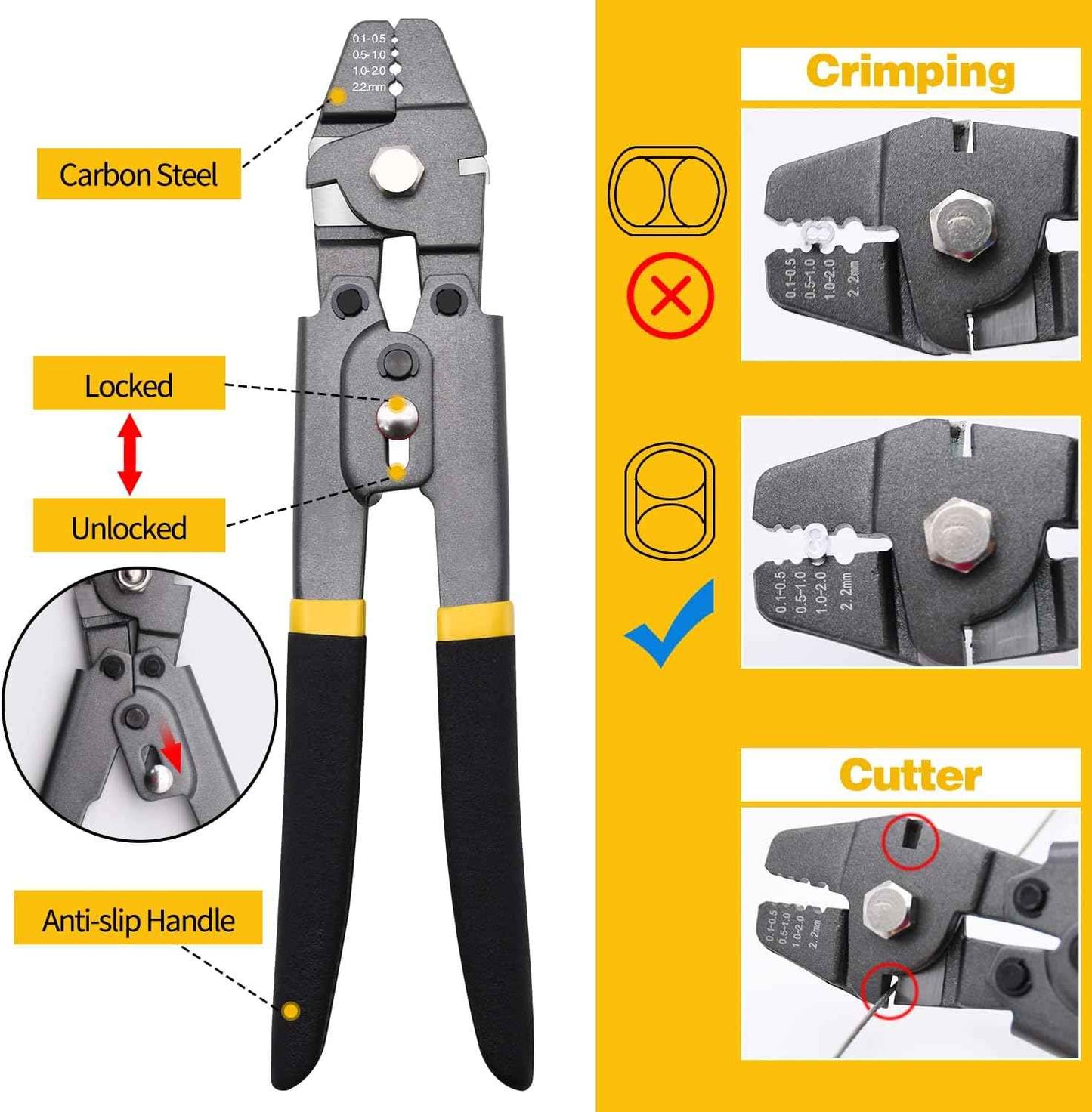 328ft Wire Rope Crimping Tool Kit, 1/16" Stainless Steel Wire Rope Cable with Aluminum Crimping Sleeves and Stainless Steel Thimbles for Railing, Decking, Picture Hanging