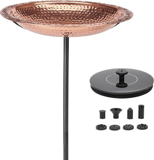 Good Directions Polished Copper Bird Bath with Fountain on Garden Pole 18"