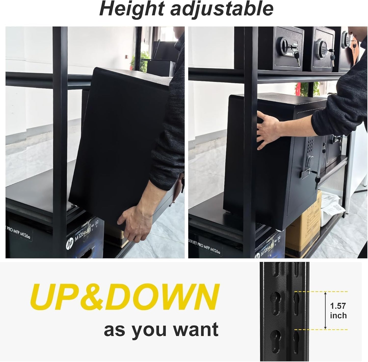 24" D x 47" W x 84" H Heavy Duty Garage Shelving, Metal Shelving, 3500LBS Storage Shelves 5 Tier Adjustable Heavy Duty Shelving Unit for Warehouse, Garage, Basement