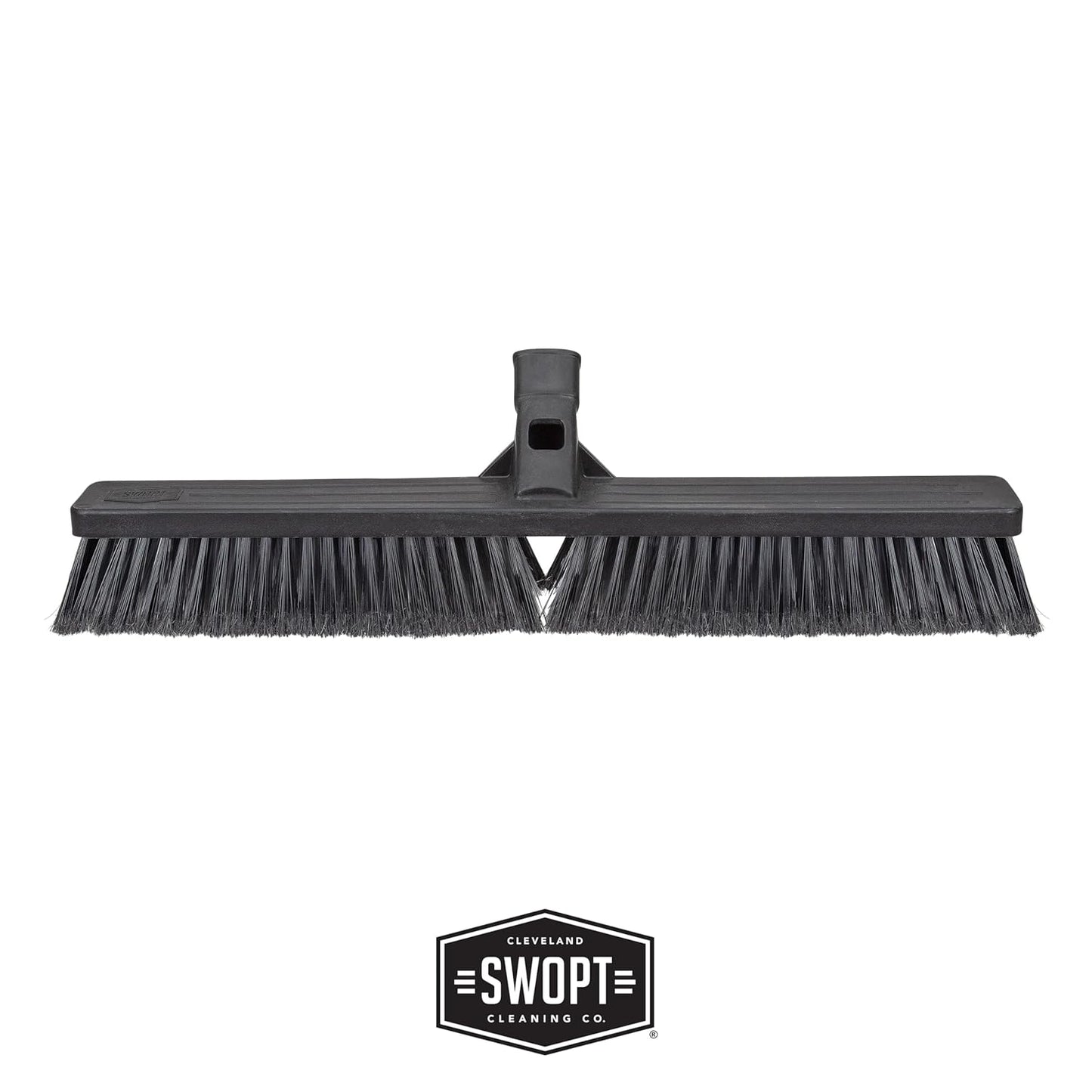 SWOPT 24” Standard Multi-Surface Push Broom Head — Indoor and Outdoor Push Broom — Cleaning Head Interchangeable with All SWOPT Cleaning Products for More Efficient Cleaning and Storage