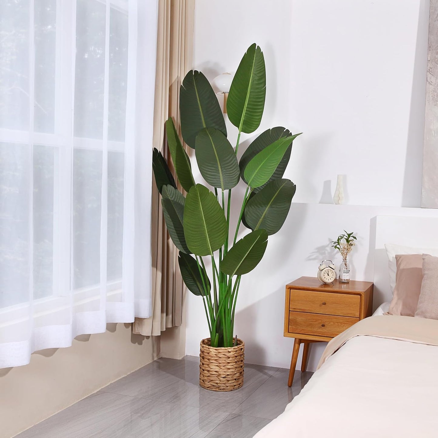 6 Feet Artificial Bird of Paradise Plant Fake Tropical Palm Tree for Indoor Outdoor, Perfect Faux Plants for Home Garden Office Store Decoration