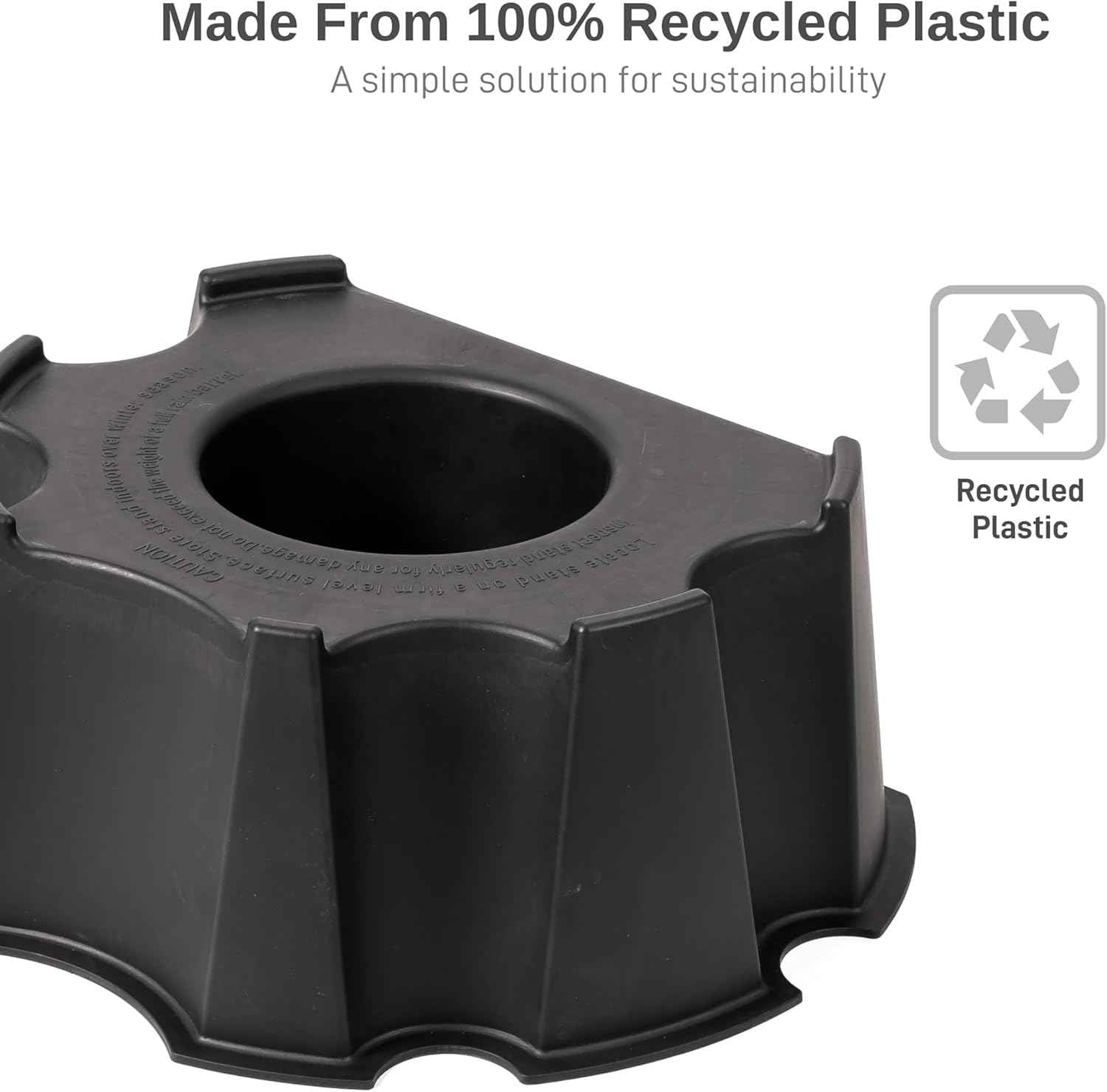 RTS Home Accents 55-Gallon Rain Barrel Stand, Made from 100% Recycled Material, Black