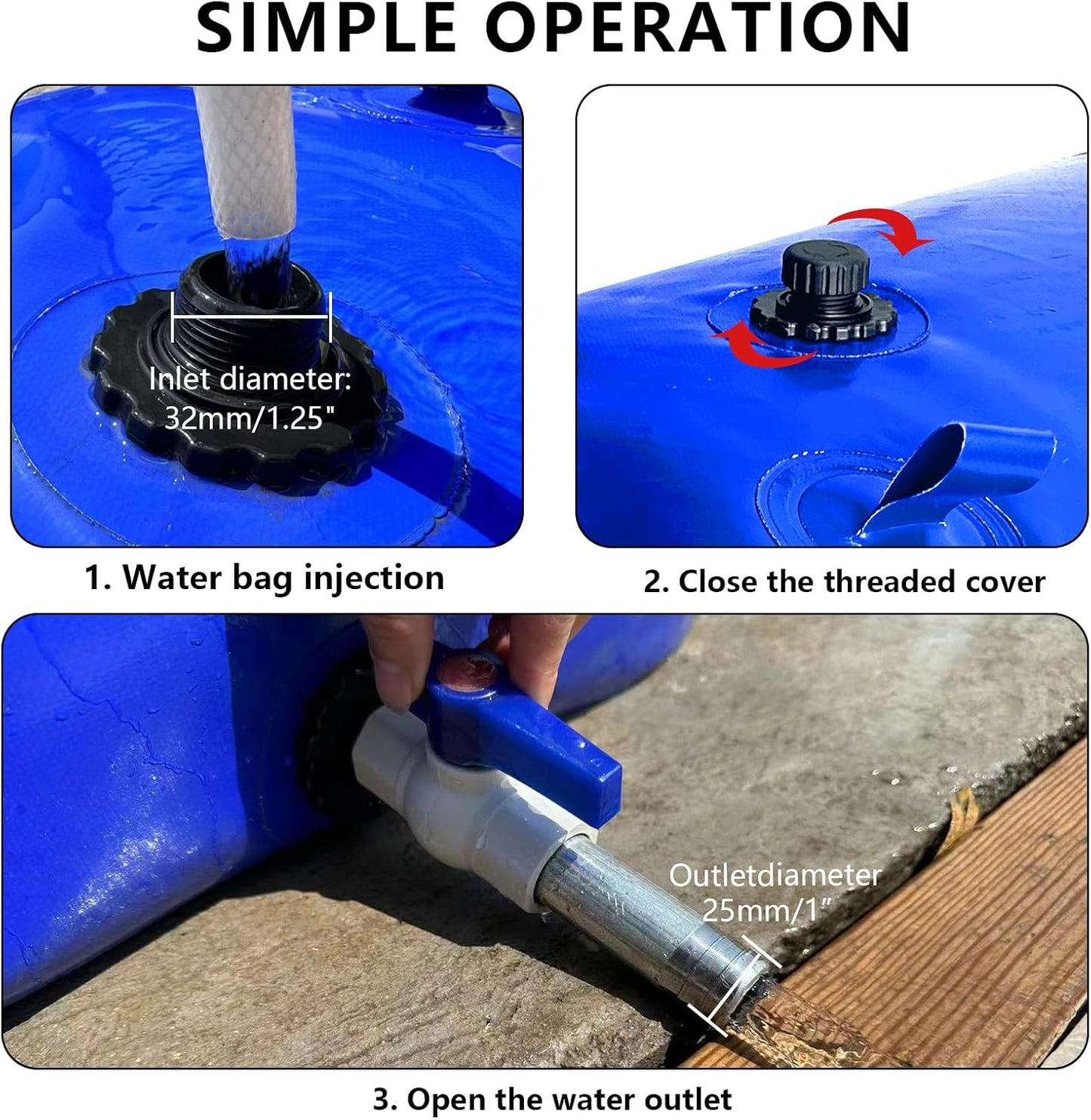 XITAO 87Gal/330L Water Storage Bladder Large Capacity Water Storage Containers Portable Foldable Emergency Water Tank Water Bag for RVs, Drought Resistance, Fire Prevention, Agricultural Irrigation