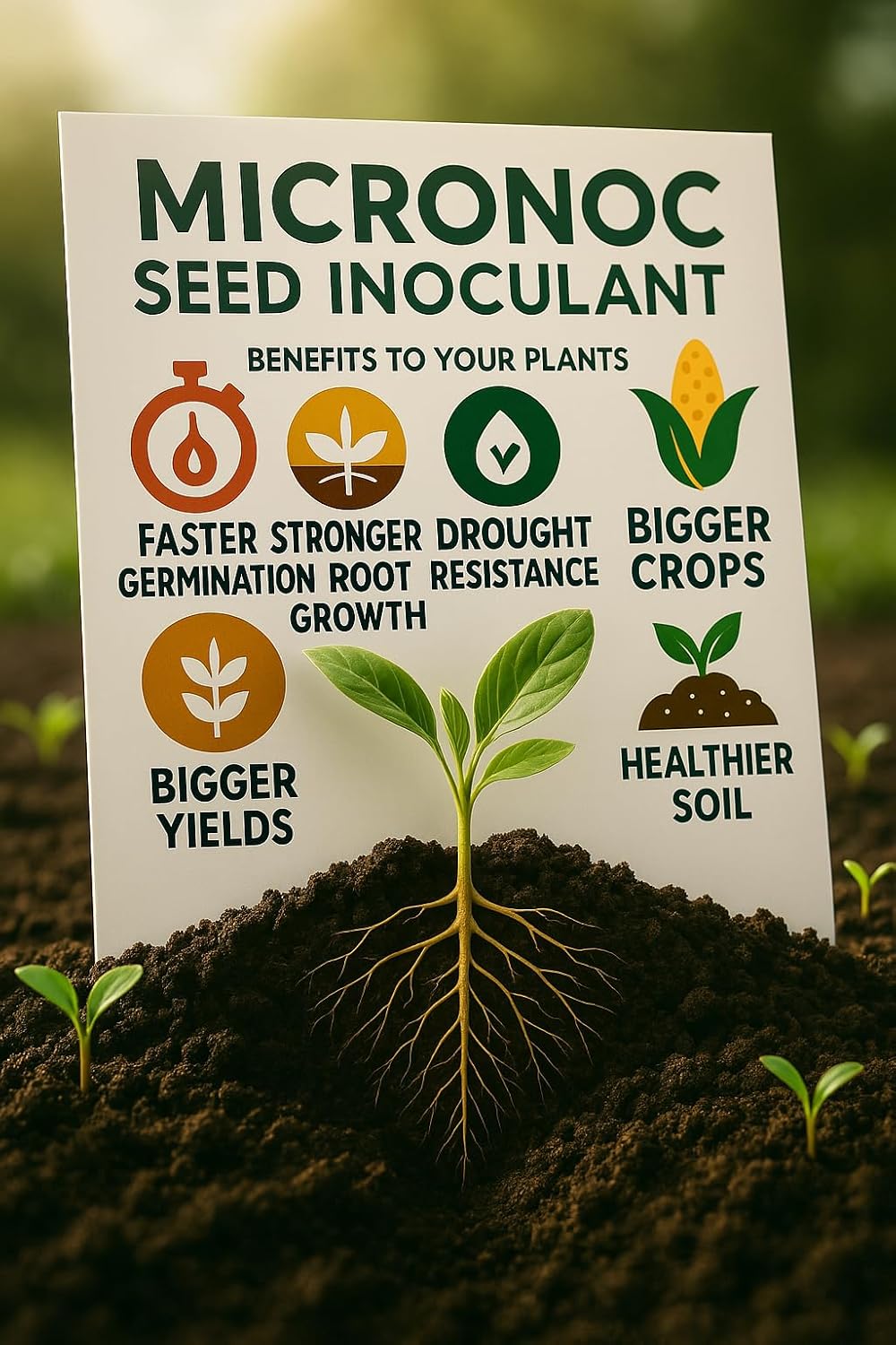 Seed Inoculant - Organic Fertilizer for Soil Health and Strong Germination - Beneficial Microbial Seed Inoculant (5lbs)