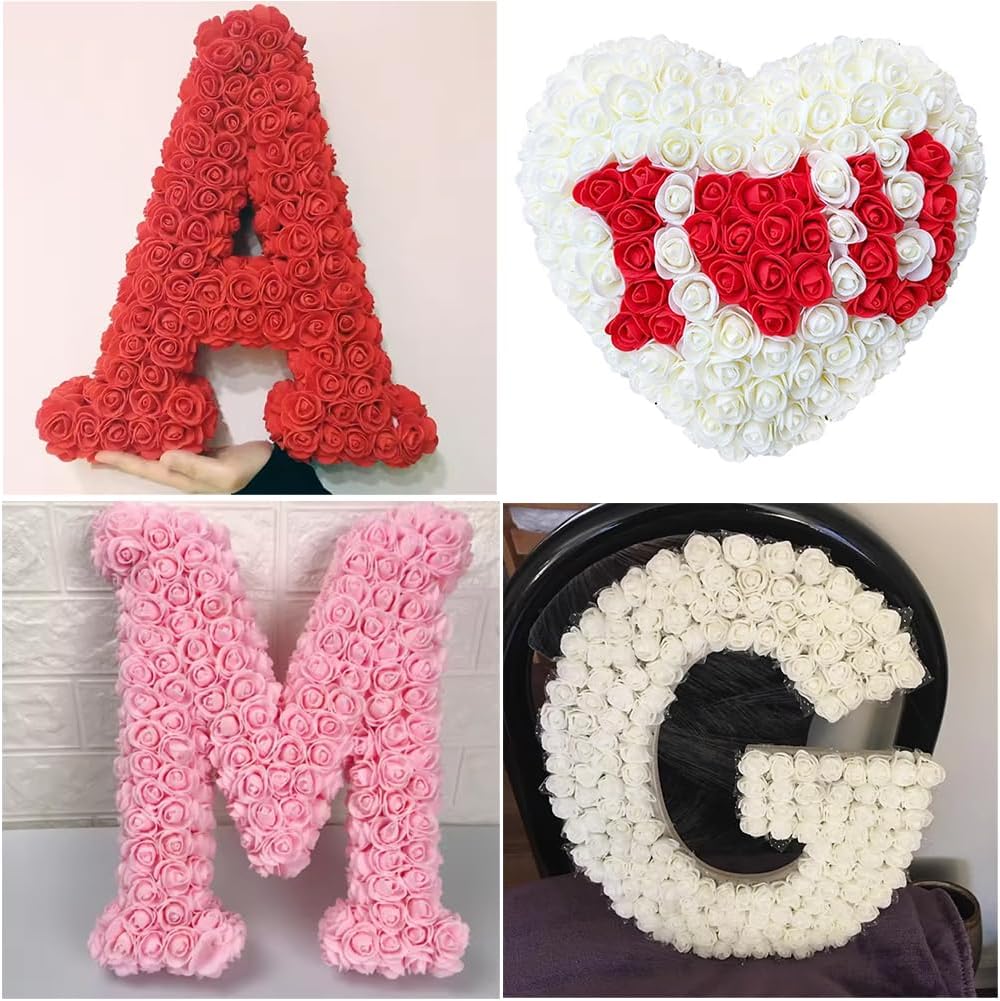 432 Pcs Mini Artificial Rose Flower Heads Real Looking Foam Fake Roses Heads for DIY Wedding Flowers Accessories Bridal Hair Clips Headbands Dress Decoration(Red)
