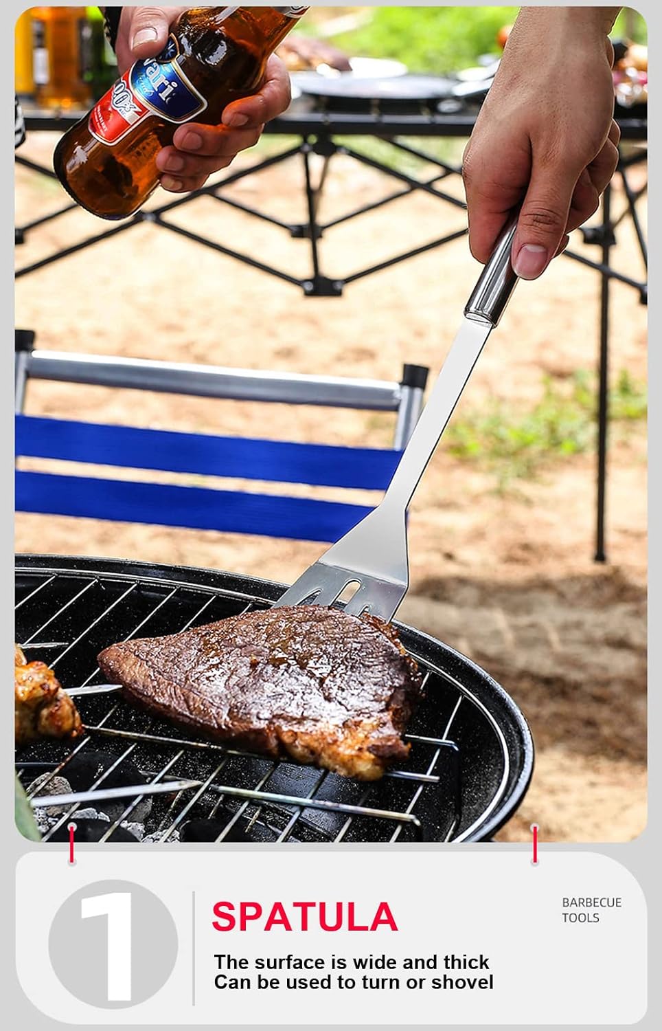 BBQ Grill BBQ Accessories, Stainless Steel Grill Tools Grilling Accessories Grill Set Barbecue Grill Accessories for Outdoor Grill, BBQ Tools Grill Utensils Grilling Tools
