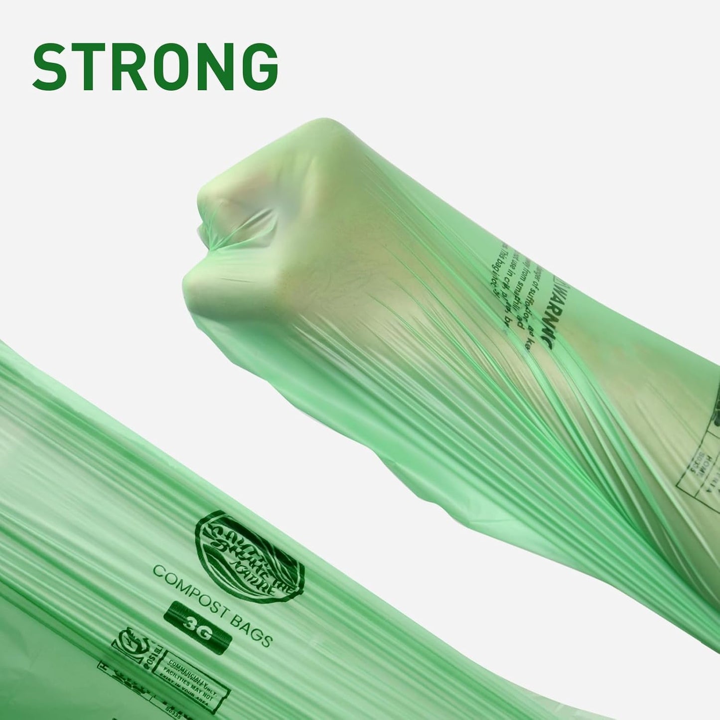 Compost Bags 1.3 Gallon,150 Count,Compostable Small Trash Bags for Kitchen Countertop Compost Bin 0.75, 1,1.2, 1.3Gallon,ASTM D6400, US BPI and Europe OK compost HOME certified