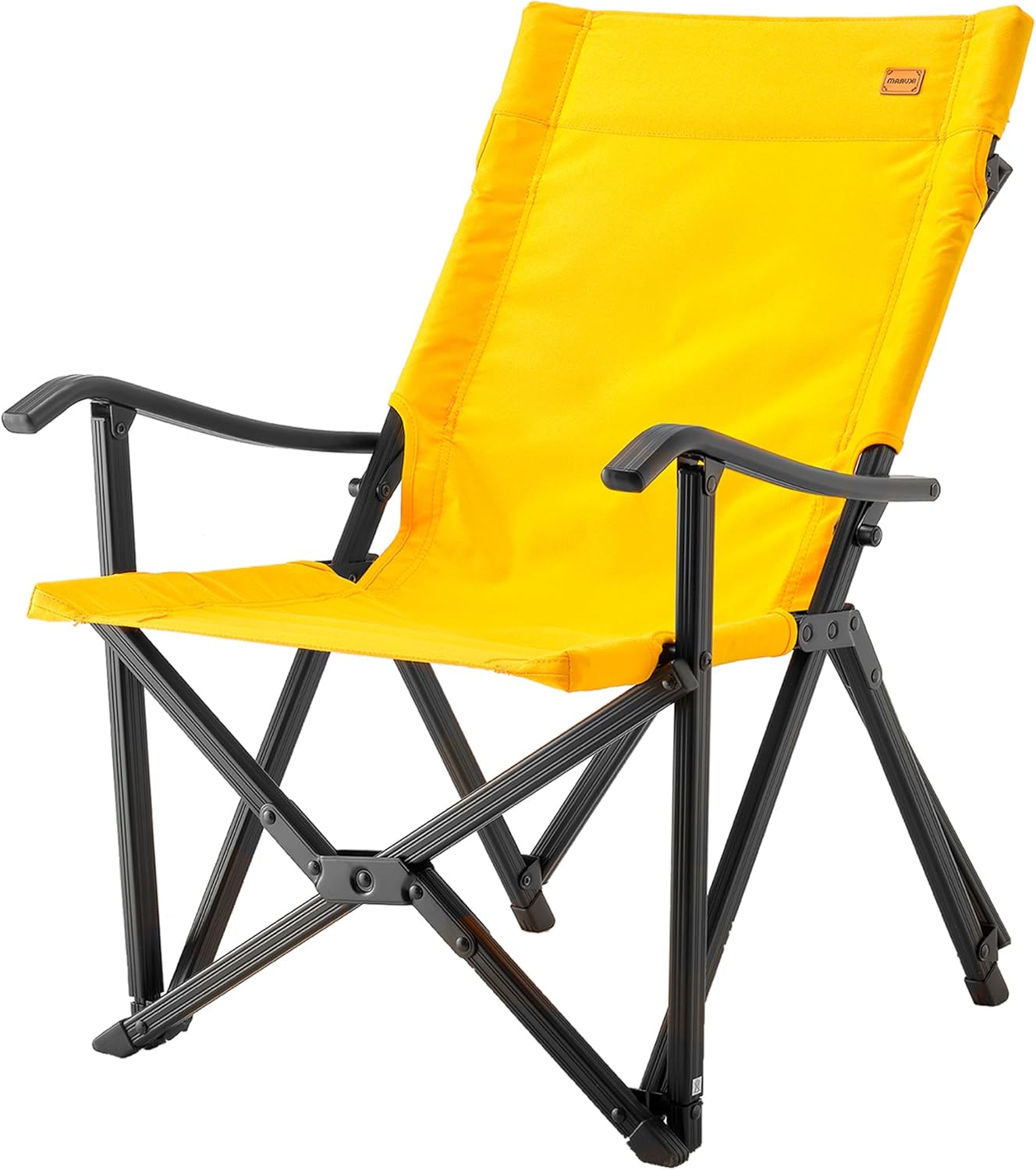 IKURAM Outdoor Camping Chair, Portable Folding Chair, Lightweight Compact Design for Beach, Lawn & Sports, Outdoor Gear, 250 LBS Capacity, Yellow