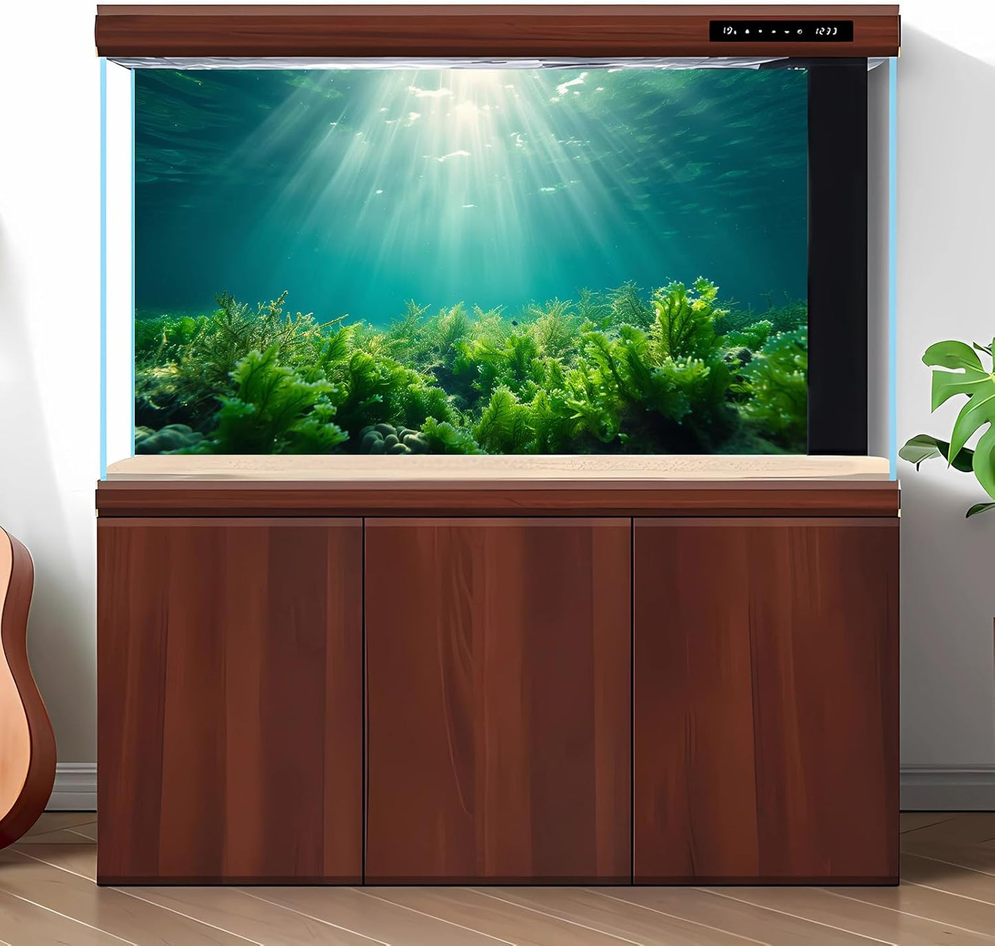 Deep Ocean Fish Tank Background Under The Sea Aquatic Plants Aquarium Background Underwater Corals Sunray Terrarium Backgrounds Tropical Fish Ocean World Aquarium Backgrounds Decorations 24x12in