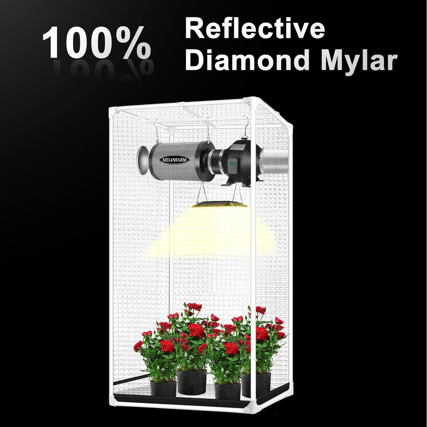 2x2 Grow Tent, 24"x24"x48" Double Transparent Viewing Door Indoor Grow Tent, Growing Tent with High Reflective Mylar & Floor Tray, Plant Tent for Indoor Hydroponics Growing
