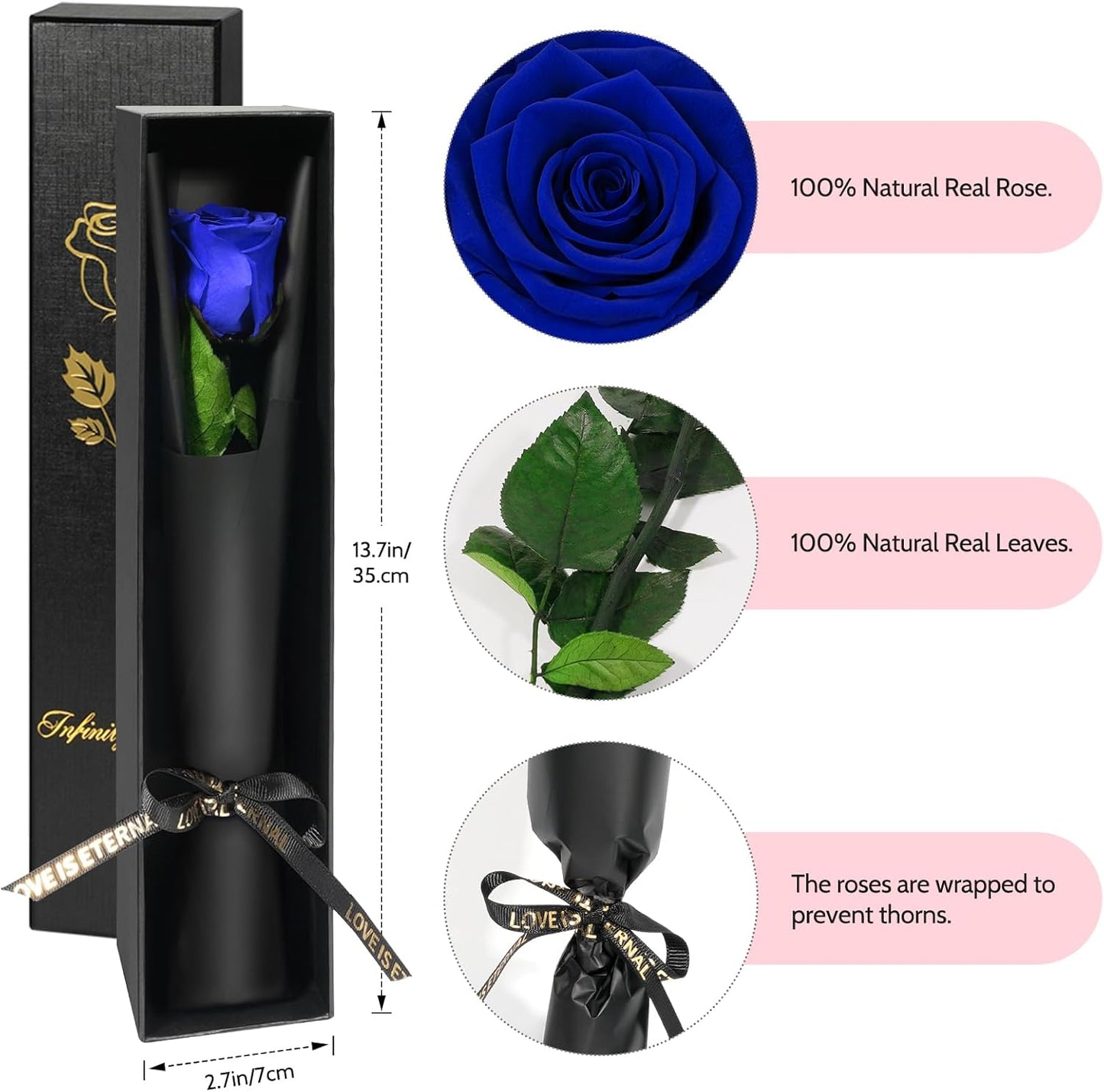 Yamonic Preserved Flowers Rose Gifts for Women, Mothers Day Rose Flowers Gifts for Mom, Real Flower Birthday Mom Gifts for Grandma, Wife, Girlfriend Gifts for Christmas, Valentine's Day, Anniversary