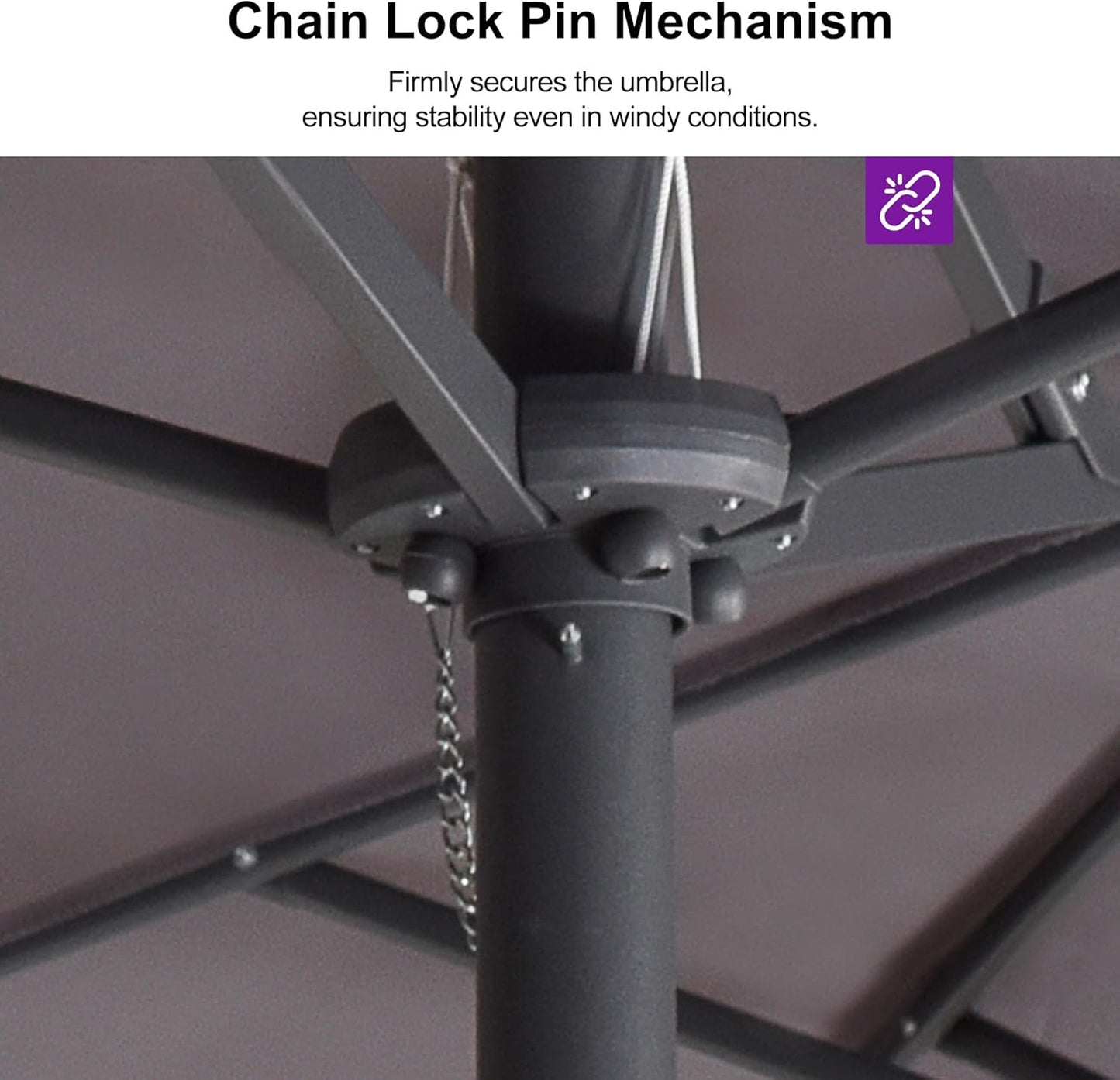 PURPLE LEAF 13ft Double-Sided Patio Umbrella with Base Included Market Rectangle Umbrella Outdoor Table Umbrella with Crank for Pool Garden Deck, Light Grey