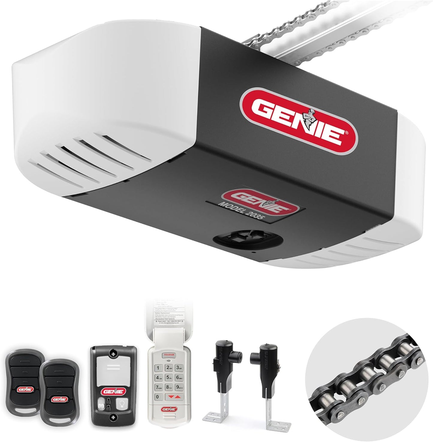Genie Chain Drive 550 Garage Door Opener, Heavy Duty Chain Drive Opener, Model 2035-TKO