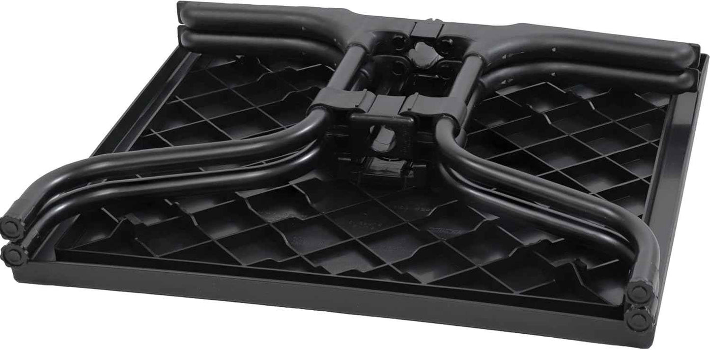 Sunnydaze Plastic Top Outdoor Dining Table - Square Folding Patio Table with Curved Iron Legs - Black - 28.75" H