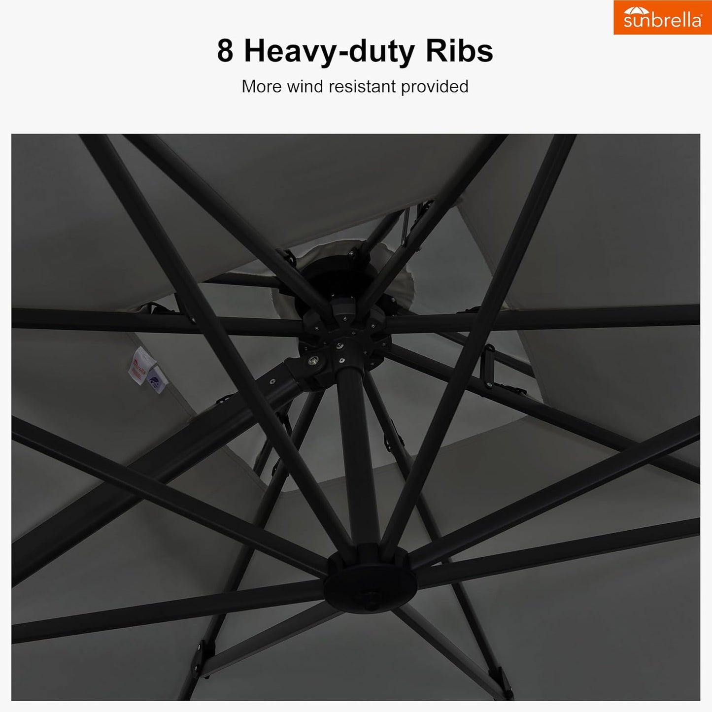 PURPLE LEAF 10 Feet Cantilever Umbrella Outdoor Double Top Large Hanging 360-degree Rotation Square Offset Umbrella for Patio Deck Pool Garden Backyard Cast Slate