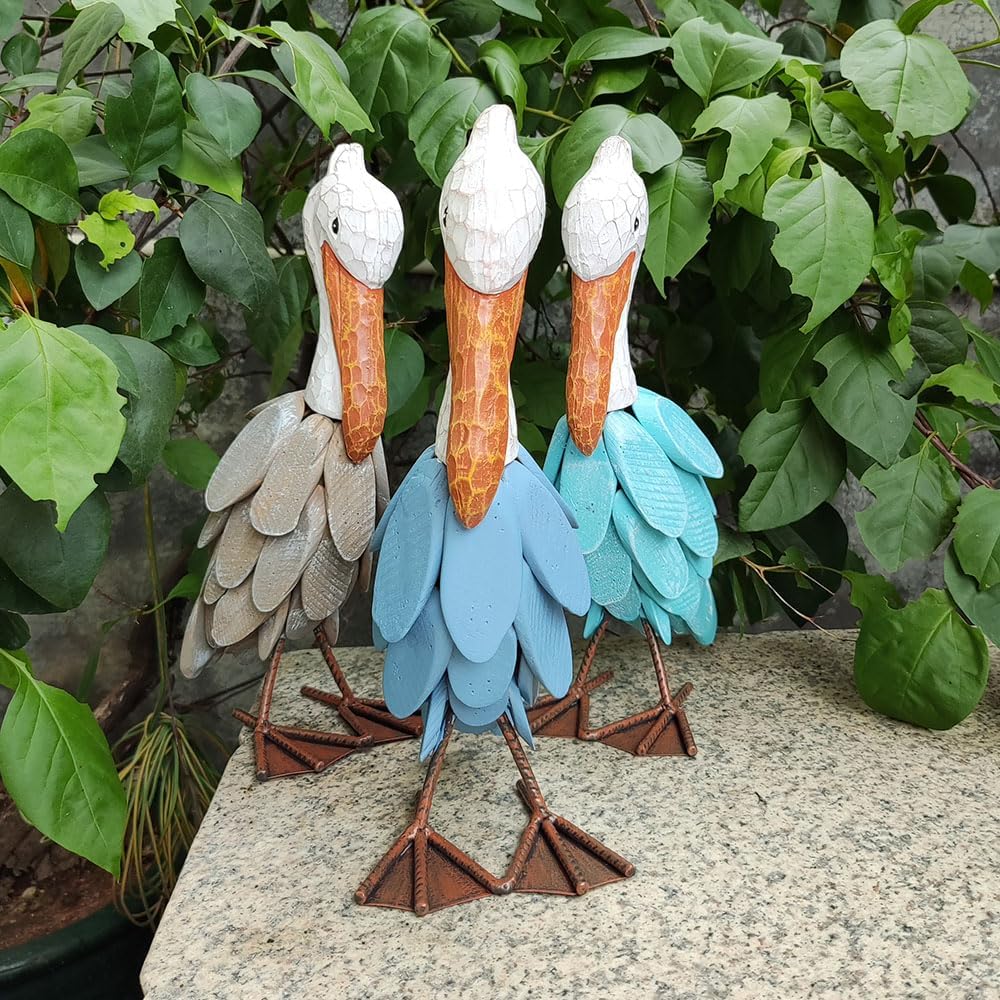 Outdoor Decor Pelican Bird Statues Figures Yard Art Garden Sculptures & Statues for Patio, Pond, Pool, Backyard Decorations…