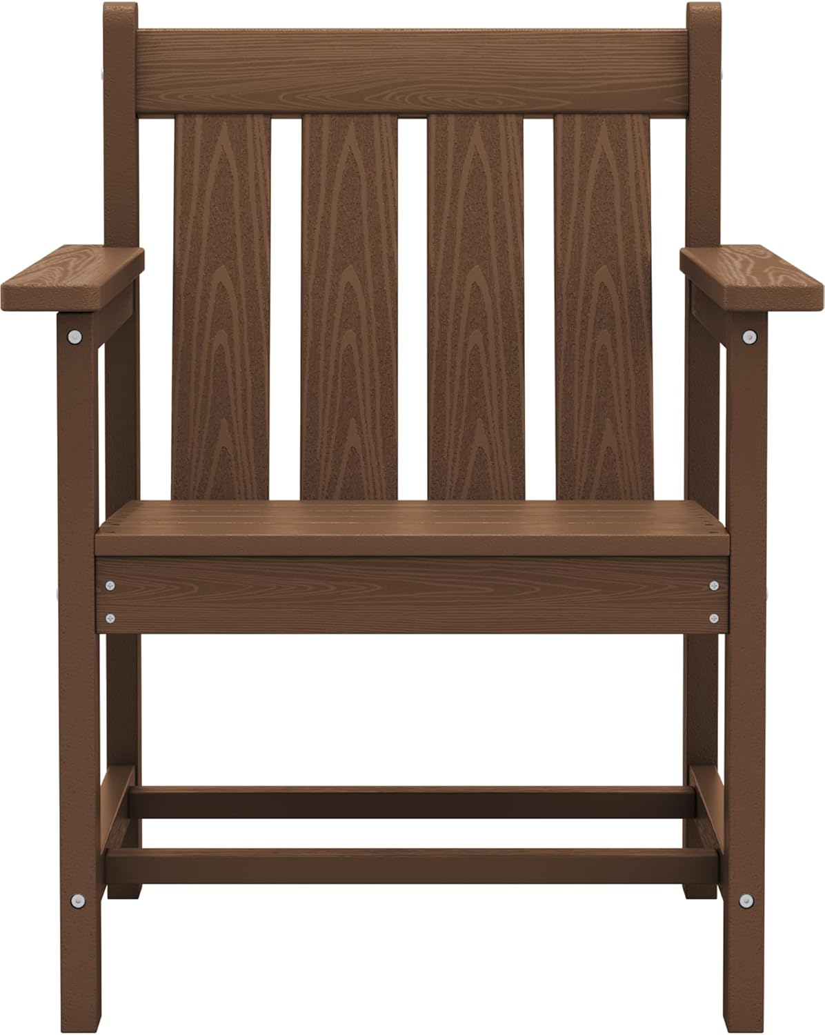 SEWRWALL 3 Pieces Patio Bistro Set, All Weather Adirondack Chair Set with Side Table, HDPE Material Outdoor Patio Furniture Set for Balcony, Porch, Garden, Backyard- Brown