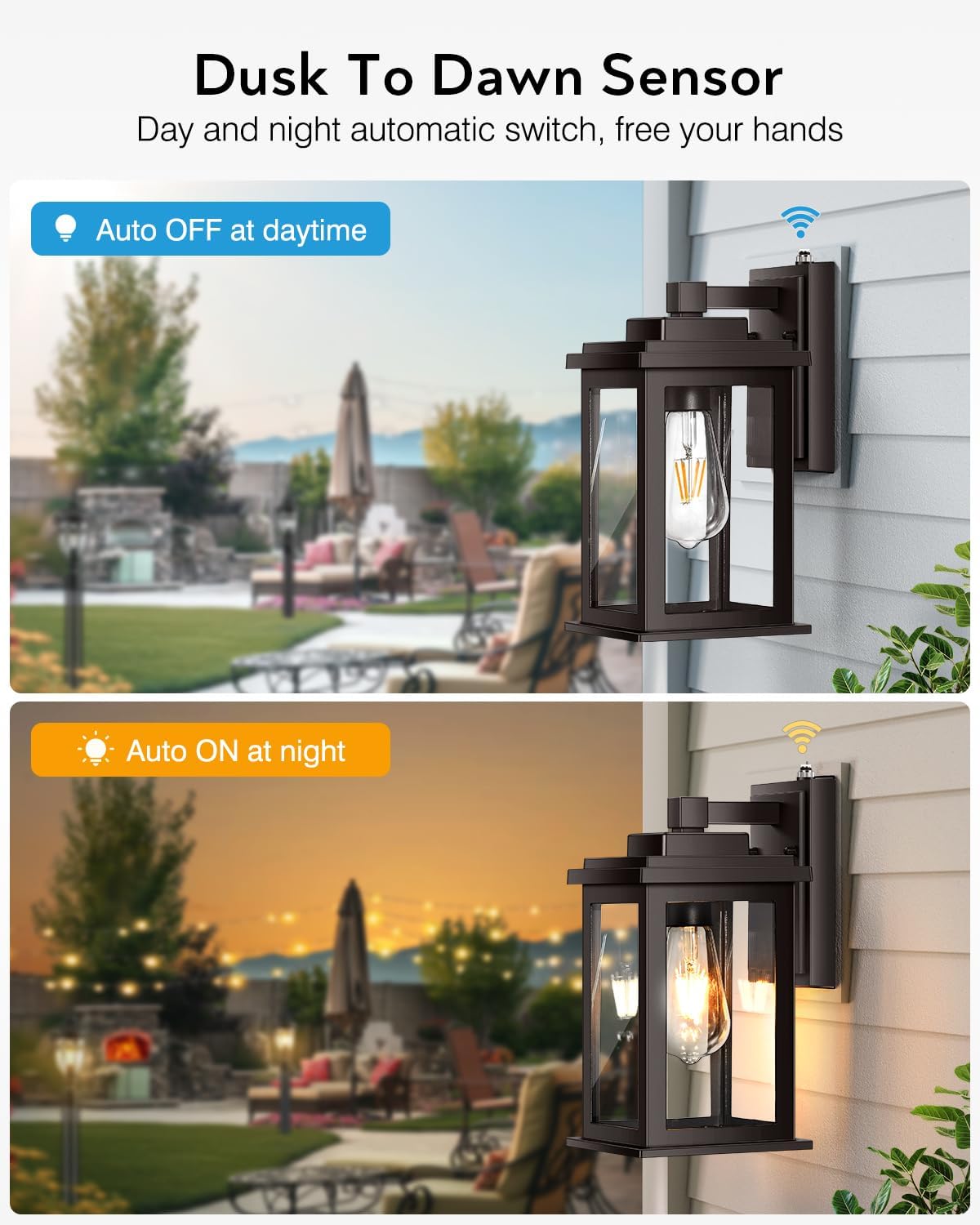 VIANIS Bronze Outdoor Wall Lights, Dusk to Dawn Led Outdoor Light, Aluminum Exterior Lighting Fixtures, Waterproof Porch Lights Outdoor for House, Doorway, Garage,Hardwired, Non-Solar