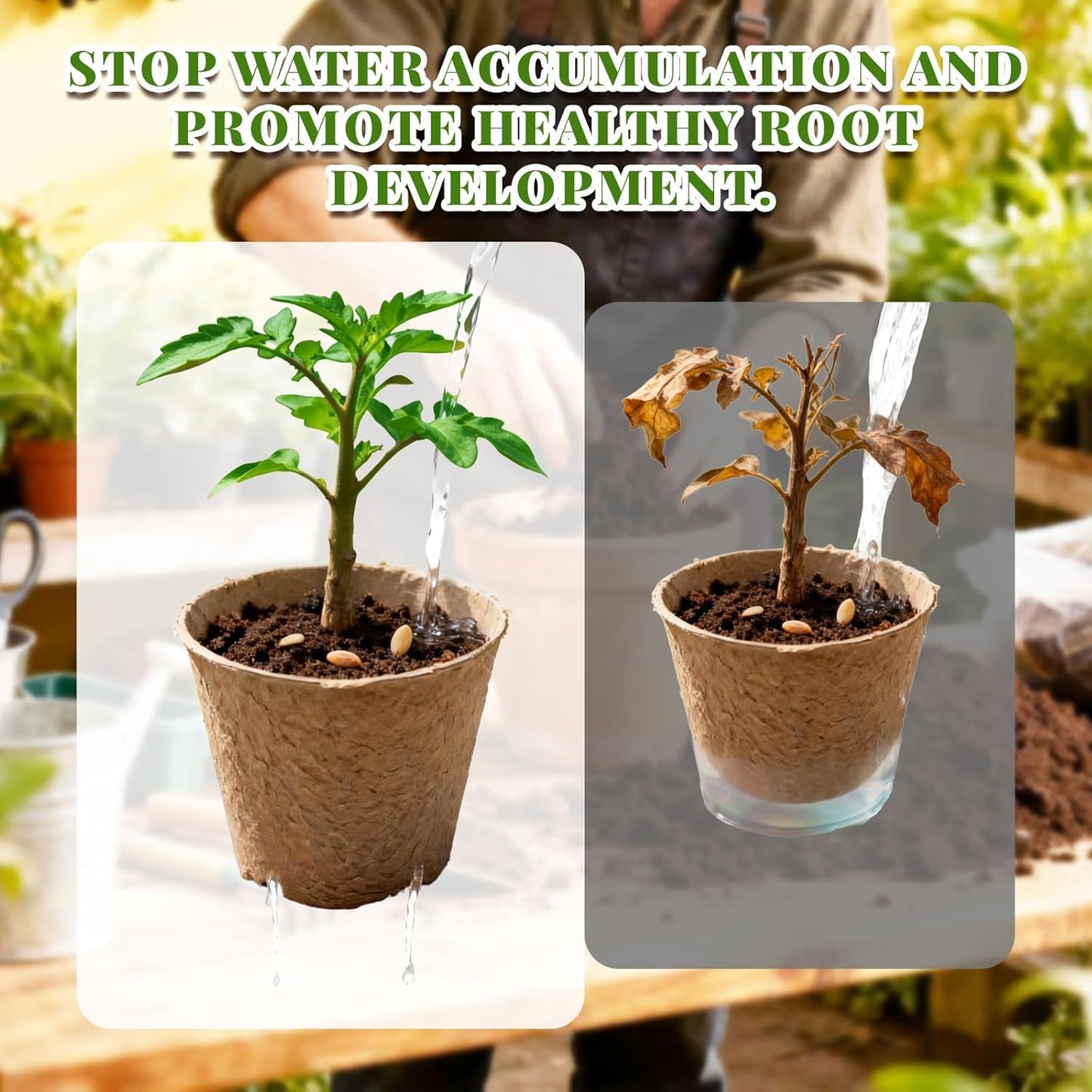 120 Pack Peat Pots for Sreeding with 120 Plant Labels, 4 inch Round Nursery Pot with Drainage Holes Seed Starting Pots Biodegradable Pots Indoor Garden Seedling