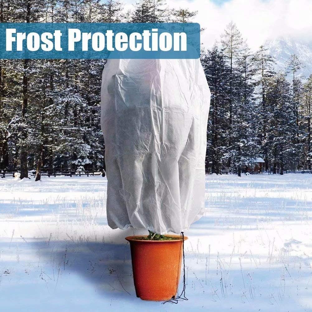 Agfabric Plant Cover Freeze Frost Protection Bag 0.9oz 84"x72",Shrub Jacket for Cold Winter Weather,White,4 Pack,