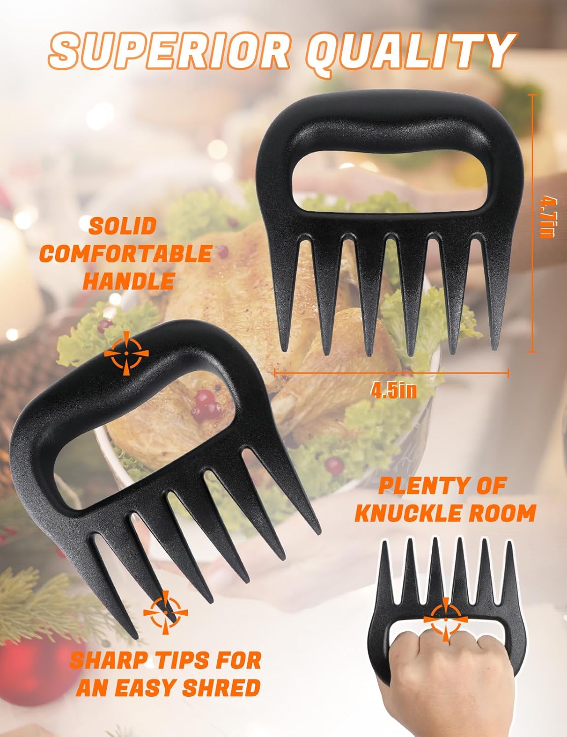 Meat Shredder Claws, Pulled Pork Claws Tool, BBQ Grilling Gifts for Men, Stocking Stuffers Christmas Gifts for Men Women Dad Father Husband - Lumora Garden