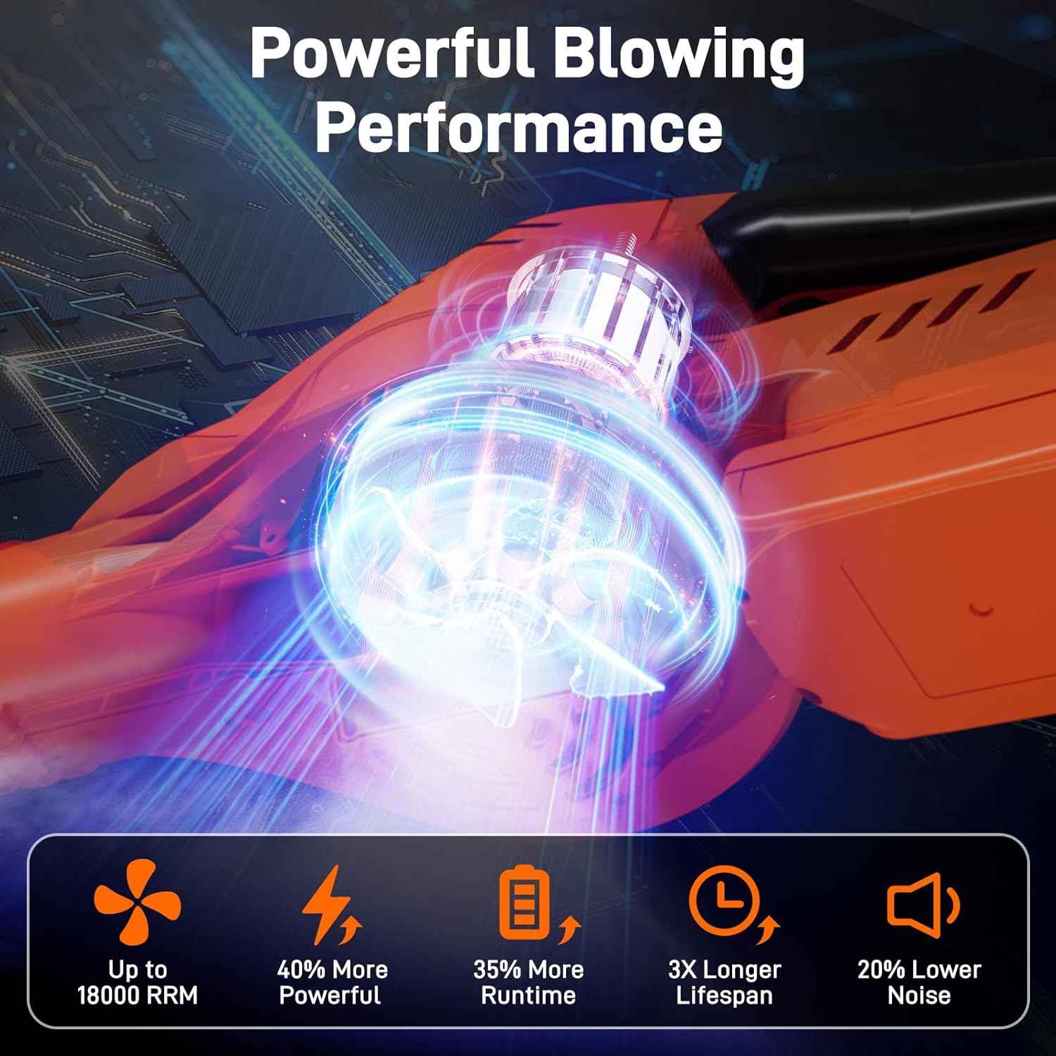 GOCHIFIX Leaf Blower Cordless, 2 * 21V 3.0Ah Battery and Charger, 5 Speed Levels, Lightweight 180 CFM 130 MPH Electric Powered Blower w/Extension Tube for Patio Lawn Care, Leaf Dust Blowing