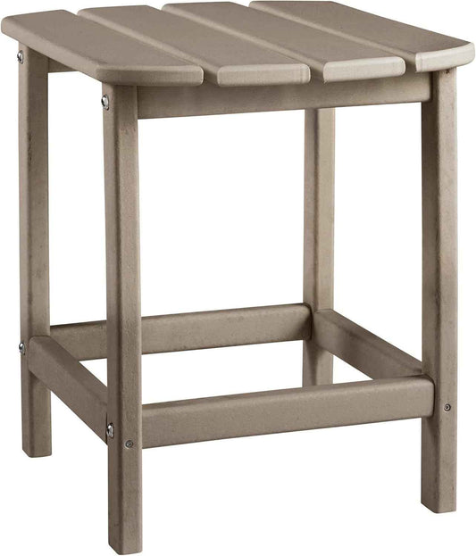 Signature Design by Ashley Sundown Treasure Outdoor Patio HDPE Weather Resistant End Table, Brown