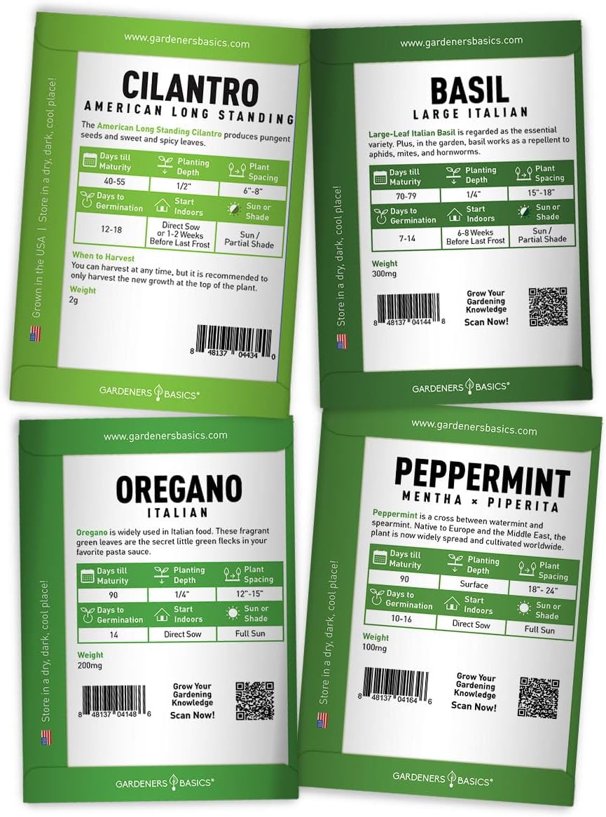 8 Herb Seed Starter Kit – Grow a Variety of Fresh Culinary Herbs – Non-GMO Heirloom Seeds, Complete Indoor & Outdoor Grow Kit, Perfect for Home Gardens & Cooking