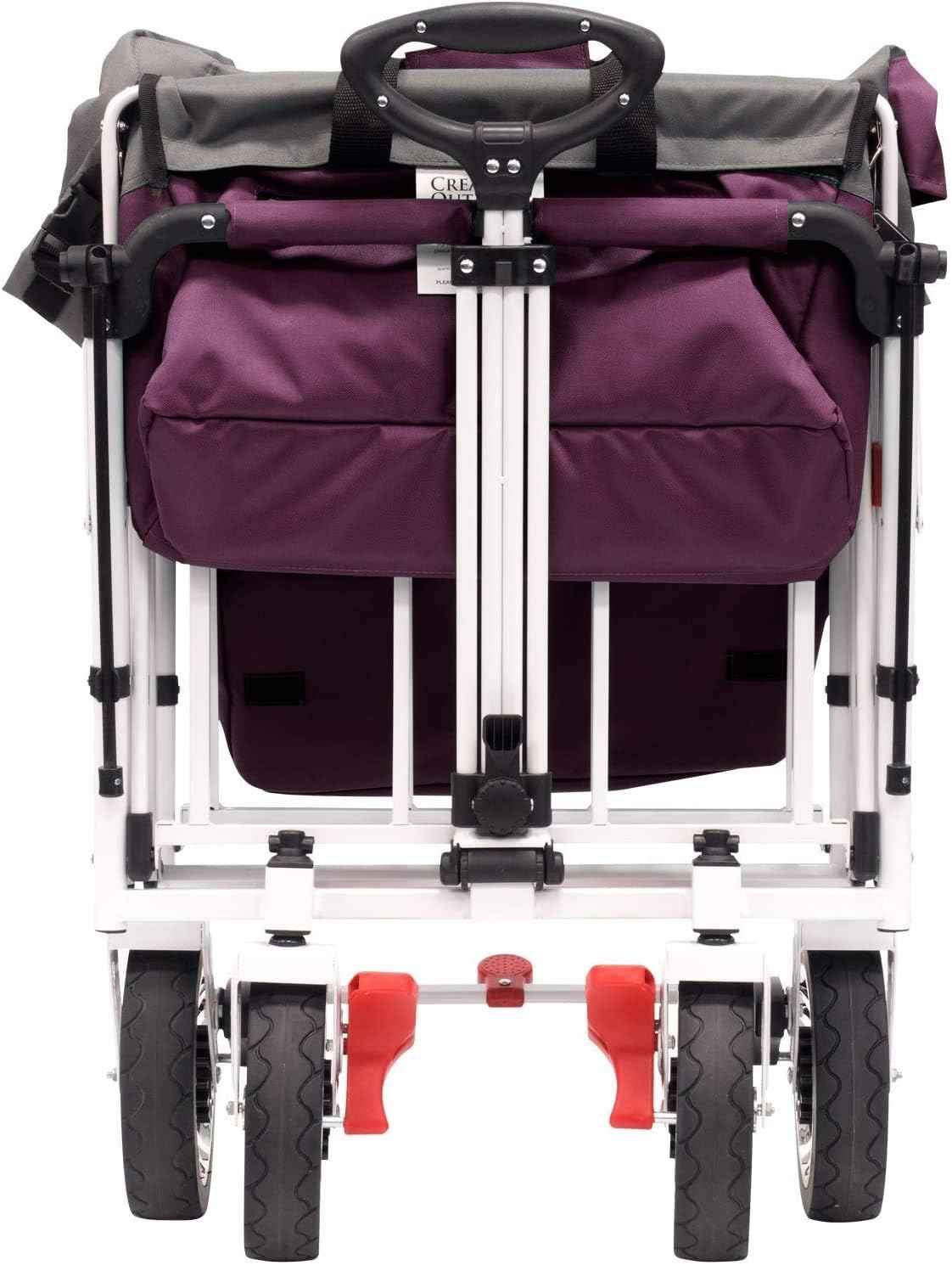 Creative Outdoor Push Pull Stroller Wagon for Kids, 150lbs Weight Capacity, All-Terrain Collapsible Folding Cart with Canopy for Cargo, Beach, Park, Garden, Camping & Tailgate