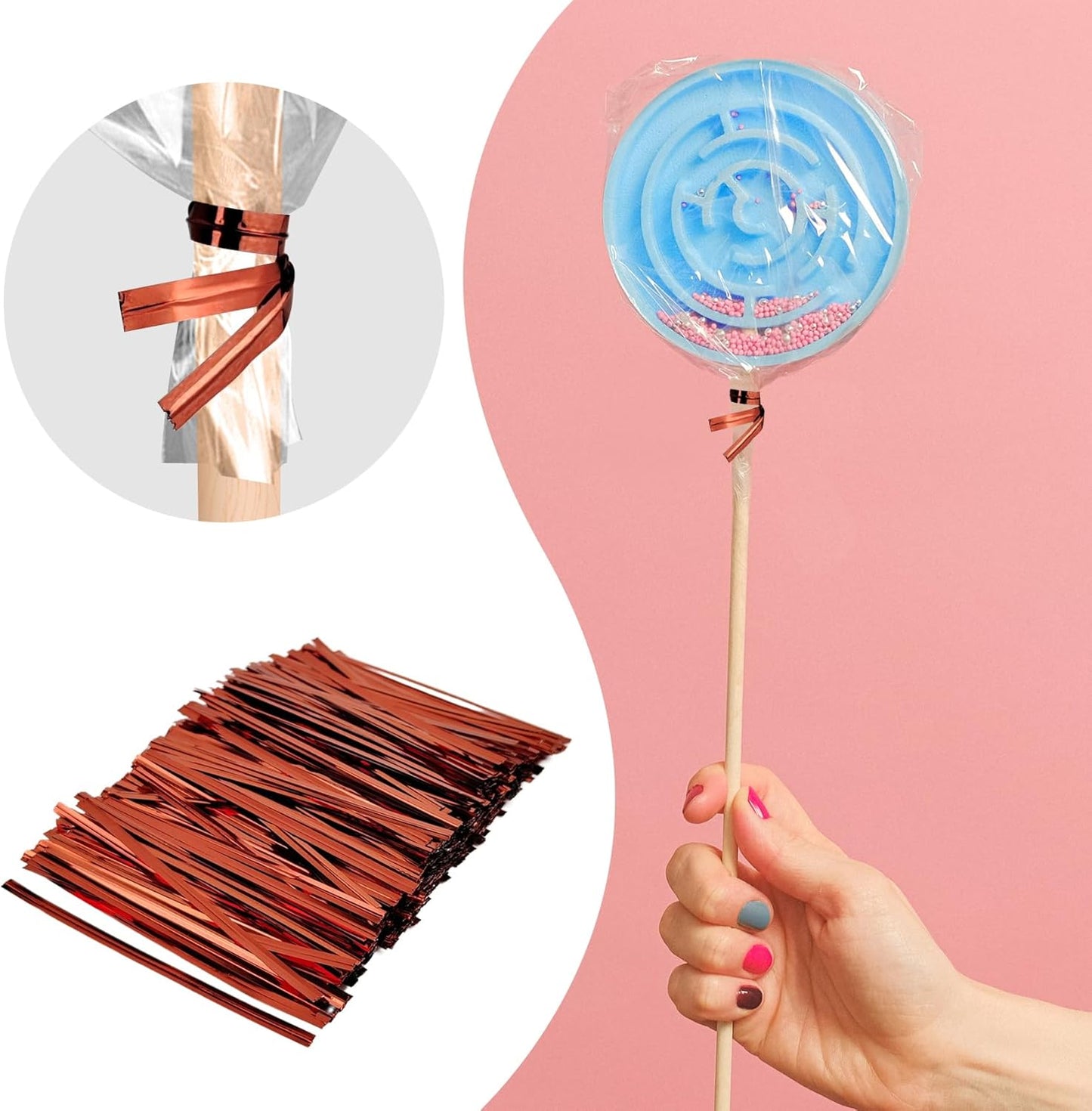 400 Pcs Metal Twist Ties 4 Inches Twist Straps for Bread Bags Candy Bags Snack Bags Halloween Party Cake Favor (Silver)