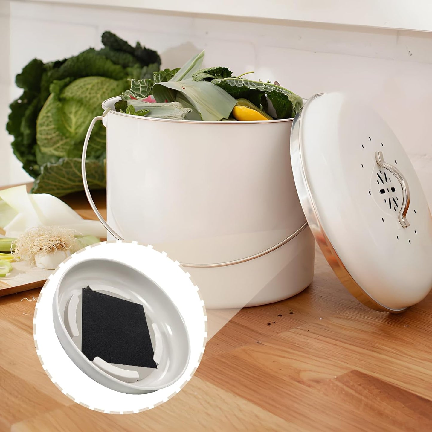 Biaungdo 12 Pack 5 Inch Sqaure Charcoal Filter Replacements, Black Kitchen Compost Bin Filters for Countertop Square Carbon Filter Bin Pail Replacement