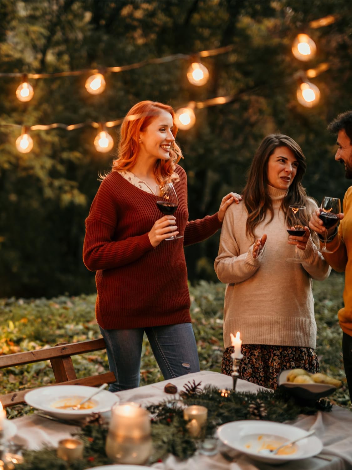 DAMAING Outdoor String Lights 400FT Patio Lights with 208 shatterproof G40 dimmable Globe LED Bulb, Waterproof connectable Outdoor Lighting for Backyard Porch Balcony gazobo, 4-Pack 100FT,Black