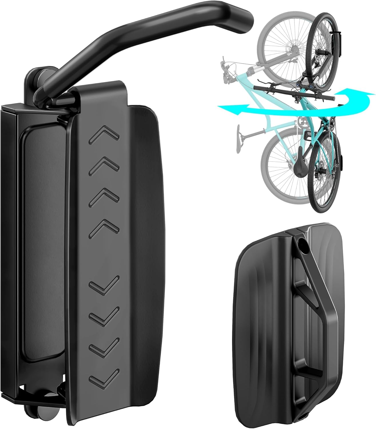 Bike Rack Garage, Bike Wall Mount Heavy Duty, Holds 77 Lbs, Swivel Bike Hangers for Garage, Adjustable Indoor Bike Storage for Bedroom Home Office, 1 Pack