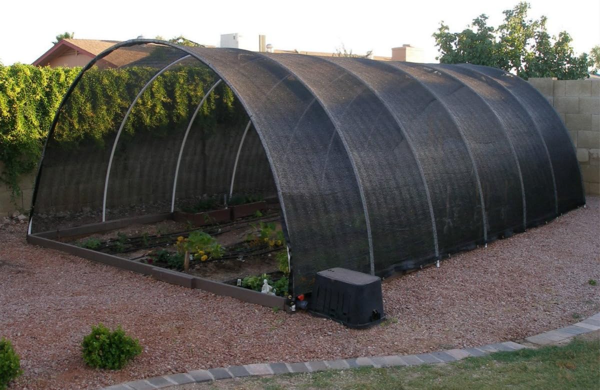 Agfabric 50% Sunblock 6.5’ X 20’ Shade Cloth with Grommets for Garden Patio, Black