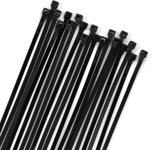 XINGO 100PCS Cable Zip Ties Heavy Duty, Premium Nylon Plastic Wire Ties with 50 Pounds Tensile Strength, Self-Locking Black Nylon Zip Ties for Indoor and Outdoor (14 inch, Black)