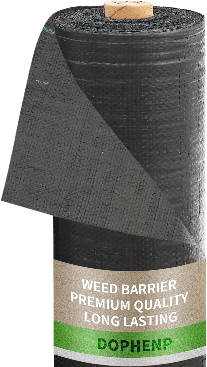 3x100ft 3.2OZ,Weed Barrier Landscape Fabric Heavy Duty, Woven Weed Control Fabric, High Permeability Good for Flower Bed, Geotextile Fabric Underlayment, Driveway (6.5ft*49ft)