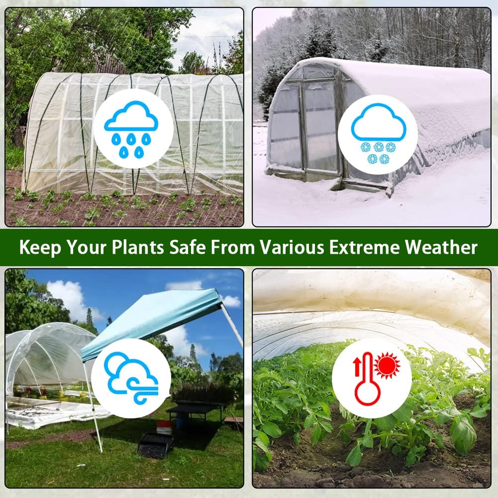 6 mil Greenhouse Plastic Film Sheeting Cover 25 x 40 Ft UV Resistant Clear Polyethylene Film Green House Hoop Farm Plastic Cover for Gardening, Farming, Agriculture