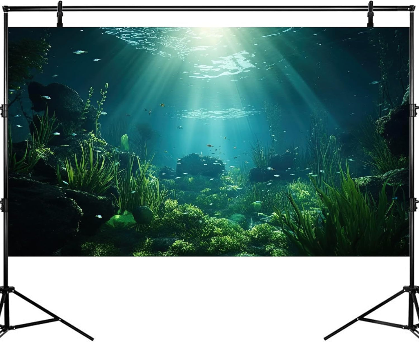 Underwater Fish Tank Background Under The Sea Aquarium Background Ocean Floor Aquatic Plants Fish Tank Backgrounds Deep Sea Sunray Tropical Aquarium Fish Reptile Tank Backgrounds 36x24in
