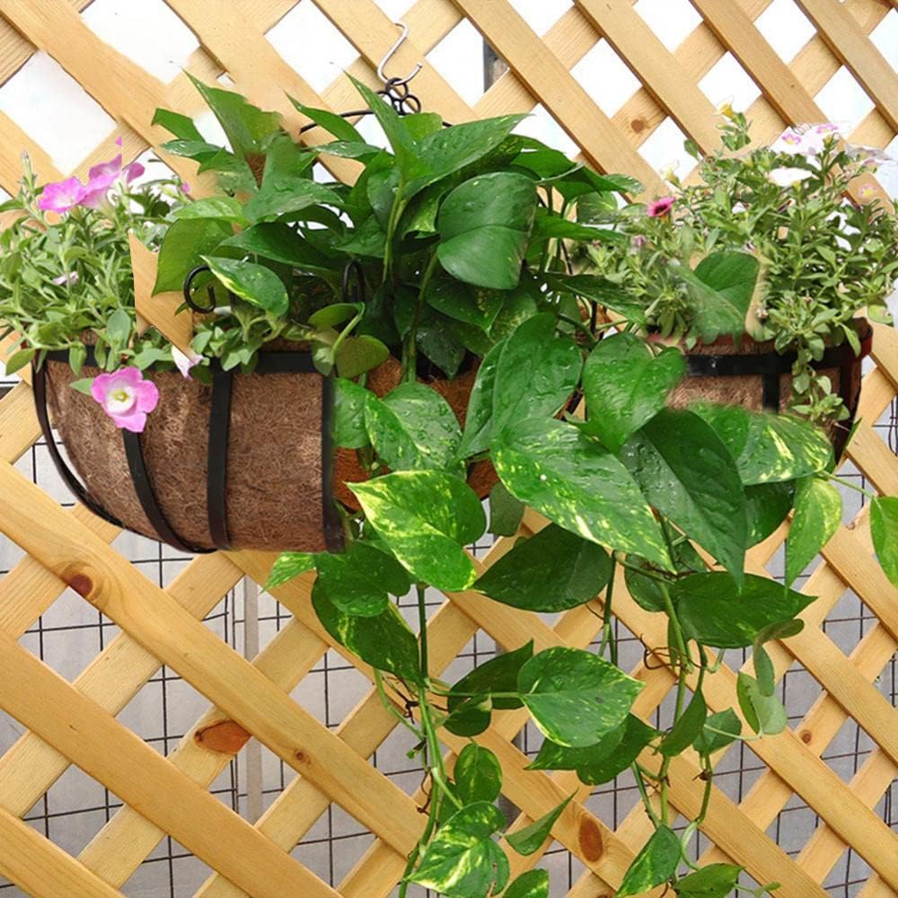 STONESTAR 2-Pack Coconut Liners for Planters 36 inch, Half-Moon Shape Window Box Liners Coconut Planter Liners Replacement, Trough Coco Liners for Planters Flower Baskets (36 inch)