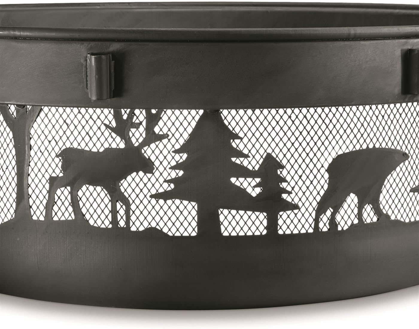 Castlecreek 47" Fire Pit BBQ Grill Outdoor Wood Burning Steel Log Firepit for Camping, Grilling, Smores, Yard, Cooking Outside, Barbecue, Bonfire Wilderness